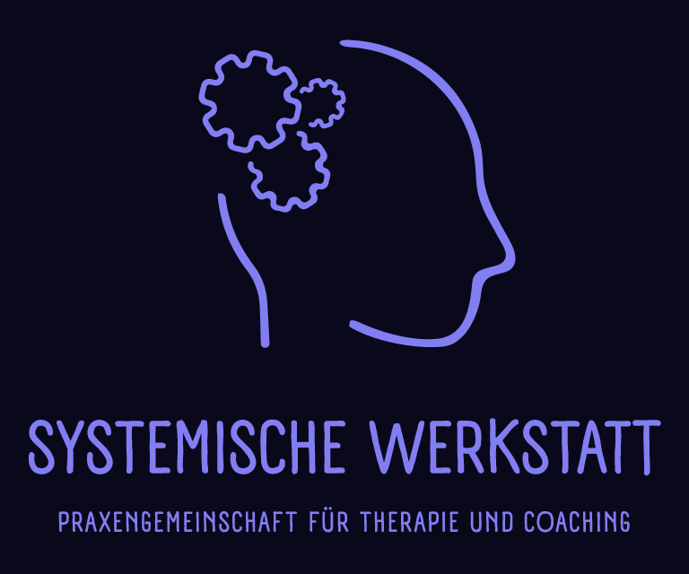 Logo der Systemischen Werkstatt Heidelberg – Vereinfachte Darstellung eines Kopfs mit Zahnrädchen