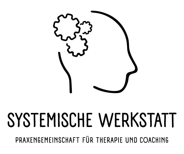 Logo der Systemischen Werkstatt Heidelberg – Vereinfachte Darstellung eines Kopfs mit Zahnrädchen